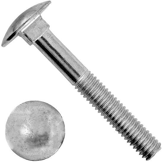 Болт с полукруглой головкой и квадратным подголовником неполная резьба ДИН 603 А4 M 16X240